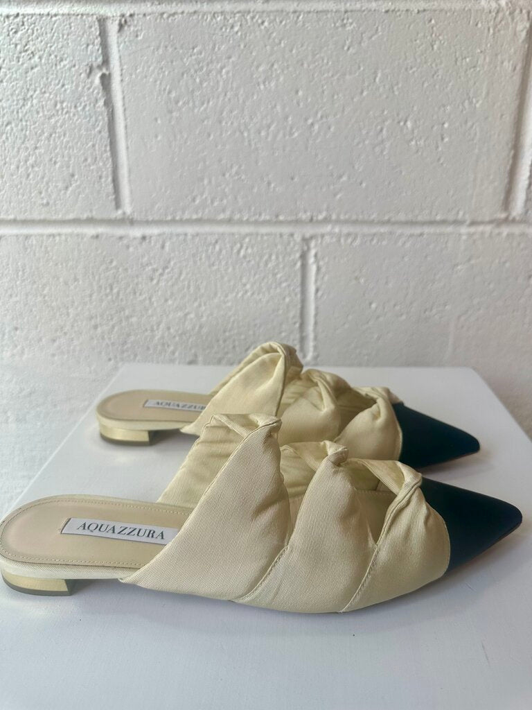 Aquazzura 'Mondaine' Grosgrain Flat Mules