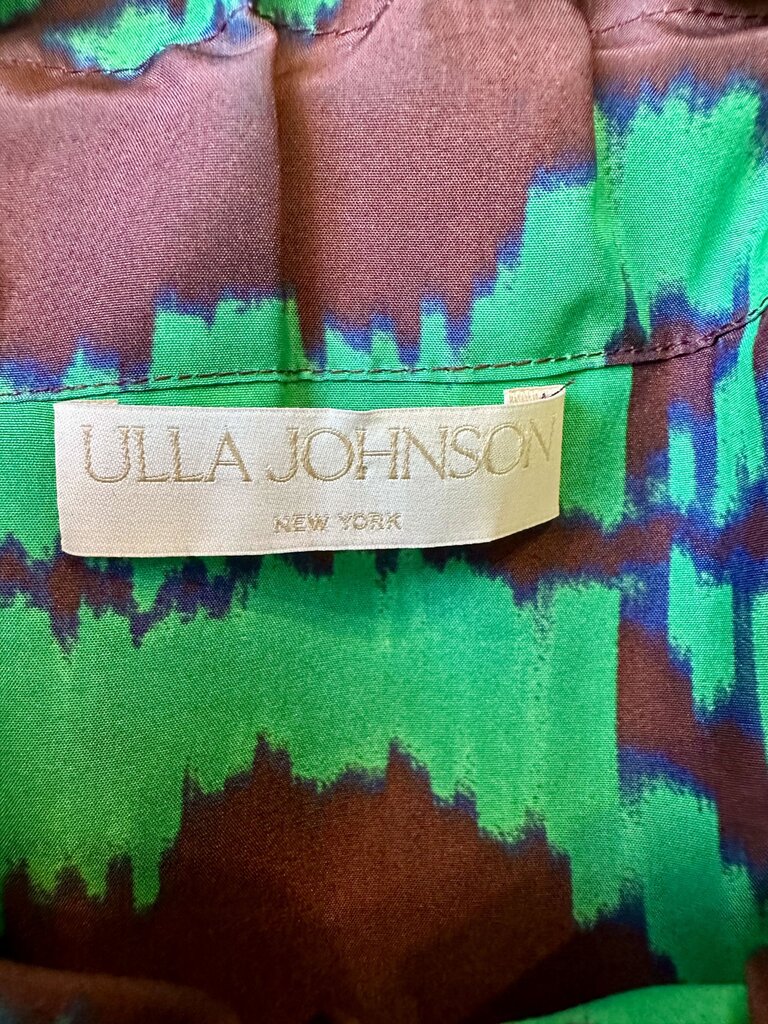 Ulla Johnson 100% Silk Toggle Collar Long Sleeve Top