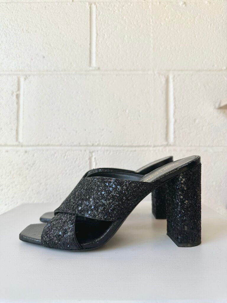 Saint Laurent 'LouLou' Glitter Mules (AS IS)