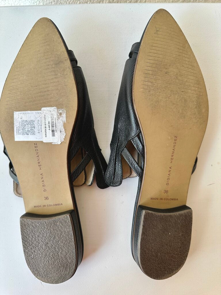 Bibiana Hernandez 'Gaudi' Leather Open Toe Mules
