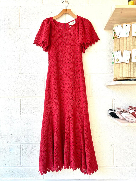 The Great NEW 'The Harmony Dress' Cotton Lace Short Sleeve Maxi
