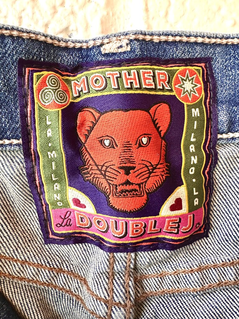 La Double J x Mother NEW 'Tomcat Roller' Printed Flare Denim