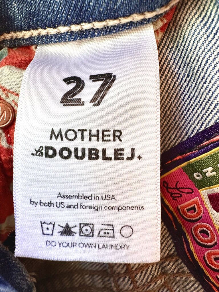 La Double J x Mother NEW 'Tomcat Roller' Printed Flare Denim