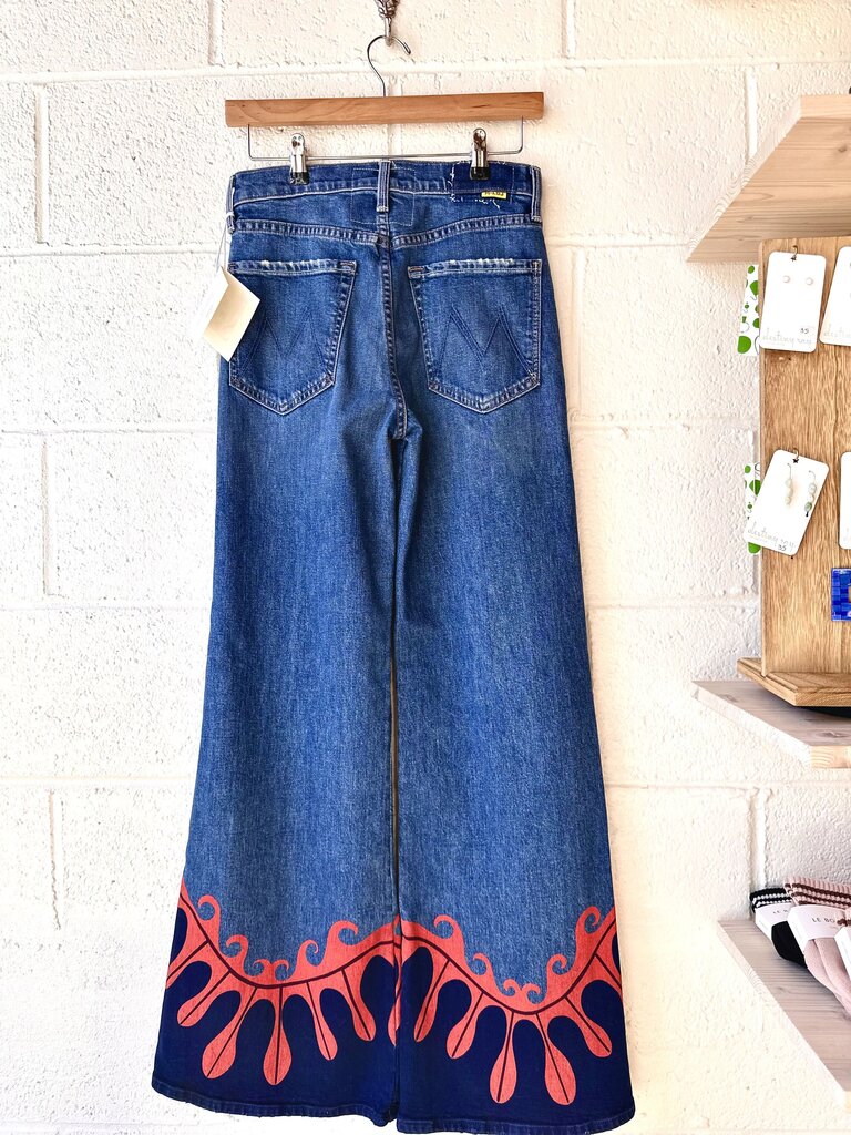 La Double J x Mother NEW 'Tomcat Roller' Printed Flare Denim