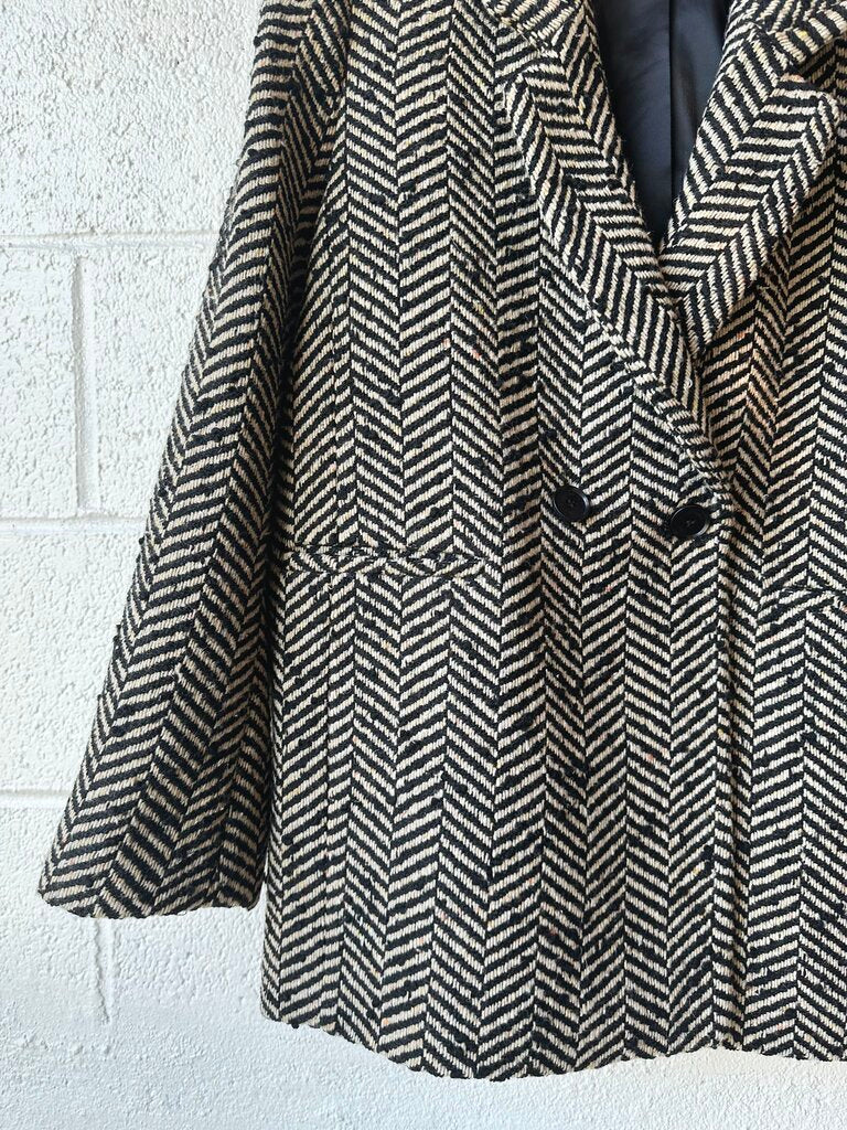 Anine Bing 'Diana' Wool Blend Herringbone Tweed Blazer Coat