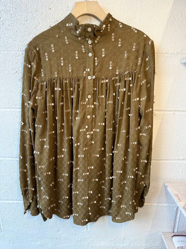 Rachel Comey Mock-Neck Long-Sleeve Blouse