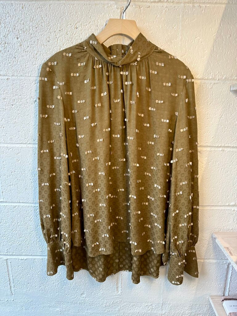 Rachel Comey Mock-Neck Long-Sleeve Blouse
