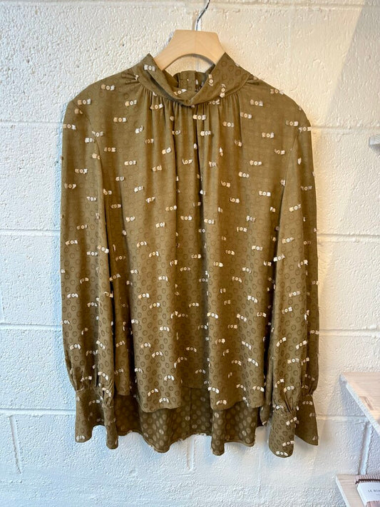 Rachel Comey Mock-Neck Long-Sleeve Blouse